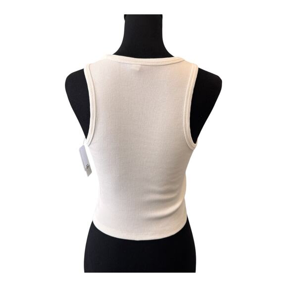 New BP. NORDSTROM Women's White Blanc Rib Crop Tank Top Size M - Picture 5 of 8